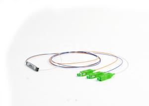 China SC/APC 1x2 PLC Optical Fiber Splitter Singlemode stainless tube type Connectorized factory