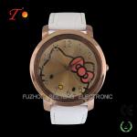 Colorful PU leather strap watches for young girls and cute hello kitty dial