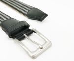 Braided 110cm Length Mens Elastic Stretch Belts With Leather Trim