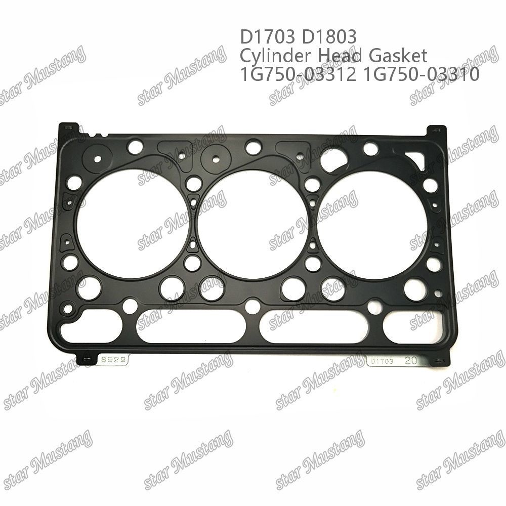 D1703 D1803 Cylinder Head Gasket Metal 1.20mm 1G750-03312 1G750-03310 Suitable For Kubota Engine