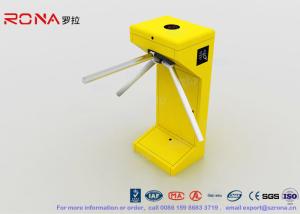 China Yellow Vertical Tripod Turnstile Gate Entrance 500mm Stretching Out Arm Length factory