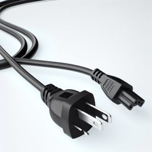 NEMA5-15P to C13 AC Power Cord 1.8m Black White 7A-15A