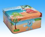 Christmas Holiday Plain Square Tin Box For Candy Chocolate / Cookie