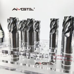 4 Flute Short Carbide End Mill Custom Length Flat Bottom CNC Milling Cutter For