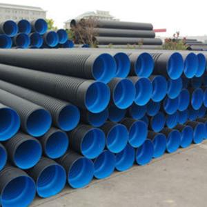 China 4 HDPE Plastic Double Wall Corrugated Drain Pipe 200mm 225mm 300mm 400mm SN8 factory