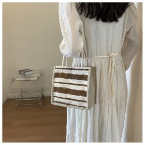 TOTE BAG CANVAS BAG CANVAS GIRL NEW PRINTED TOTE INS PORTABLE BENTO LUNCH BOX