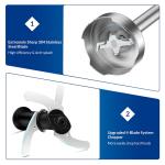 Powerful 800W Stainless Steel Stick Blender With Whisk / Milk Frother
