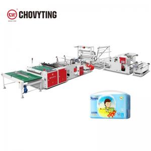 China CE approved HDPE LDPE plastic folded draw tape Pampers diaper bag making machine factory