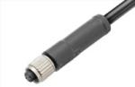 M5 Straight Female Overmolded Plug Connector 3/4pin Black 20A Solder IP67