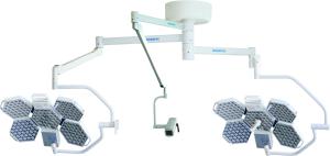 China 160000 LUX Ceiling Mounted LED Surgical Lights Double Head With Sony Arm Camera factory