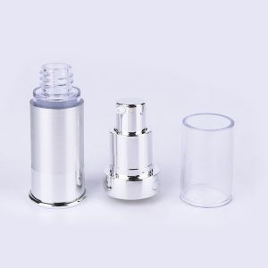 China Silver 20ml 30ml Vacuum Lotion Airless Pump Bottle on sale