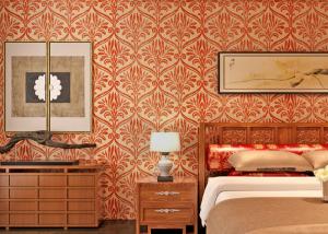 China Red Long Fiber Nonwoven Living Room Wallpaper , Modern Wallpaper For Bedrooms factory