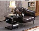 Upholstered Arm Stainless Steel Leg Leather Modern Leisure Chair ZZ-ZKB003