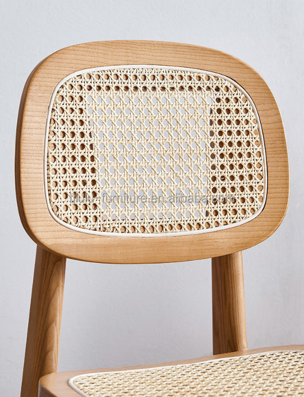 Modern Rattan Dining Chair for Hotel Luxury Home Furniture in Oak Natural