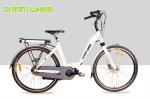 White 36V 250W Electric Urban Bike , 700C Electric Town Bikes Middle Motor