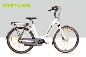 China White 36V 250W Electric Urban Bike , 700C Electric Town Bikes Middle Motor factory