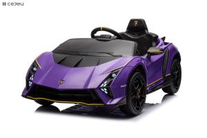 China Kidzone Kids Electric Ride On 12V Licensed Lamborghini Aventador SV Battery Powered Sports Car Toy factory