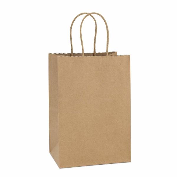 China Brown Kraft 200gsm CMYK 26x12x33cm Non Woven Paper Bag factory