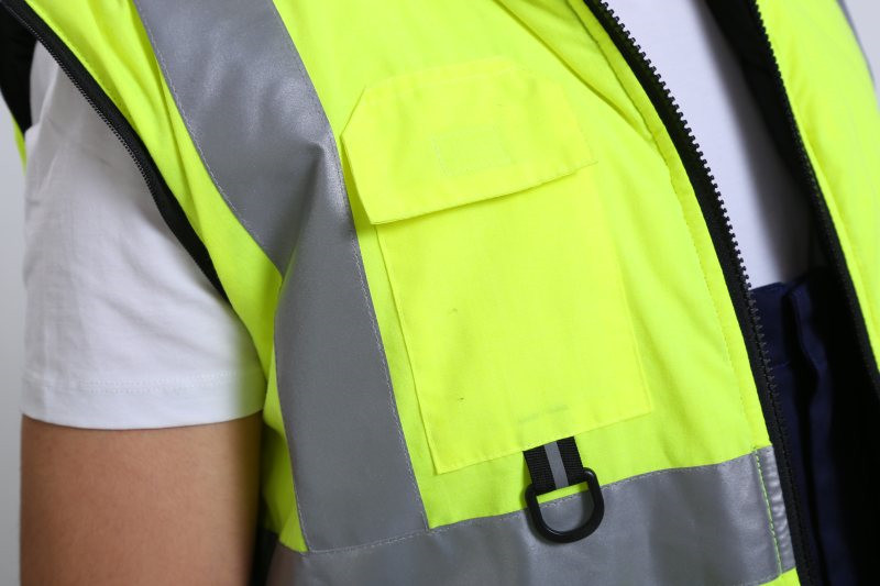 7 In 1 OEM Hivis Winter Work Jacket , 300D Oxford Hi Vis Heavy Duty Work Coats
