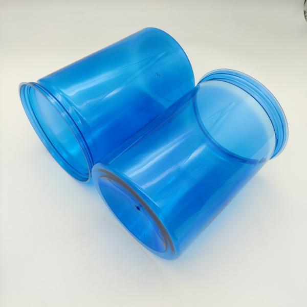 Big Container Blue Color PET Easy Open Jar Food Cans Storage Candy
