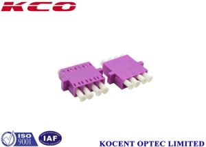 China Compact Purple Fiber Optic Adapter LC OM4 No Dust Cap With Flange 4 Channel Way factory