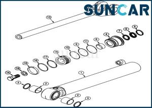 China 1542879C1 Case Seal Kit 63.5MM Rod 521D 521E Wheel Loader Lift Cylinder Repair Sealing Kit factory
