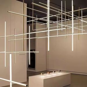 China Control Mode Switch Control 122w 3000k 12.4m Ceiling Led Chandelier And Suspension Lights For Restaurant Hotel Villa factory