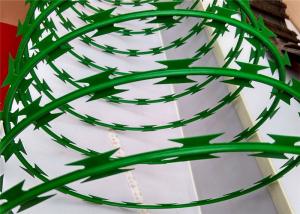 China 8 Kg / Roll Powder Coating 2.5mm Concertina Barbed Wire factory