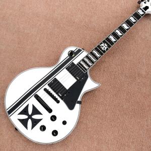 China In stock Custom LTD Iron Cross SW James Hetfield Signature Electric Guitar EMG Snow White, Rosewood Fingerboard, Free sh factory
