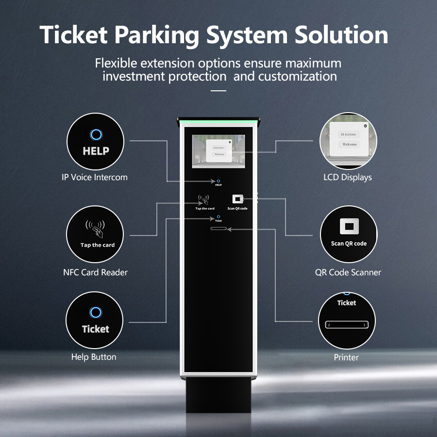 10.1 Inch LCD Parking Payment Kiosk With Internet And RS485 Connectivity