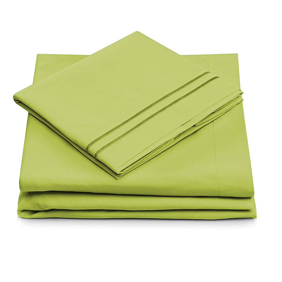 Solid Pattern Microfiber Bed Sheet Set 133 * 60 Fabric Density