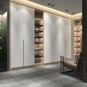 China Lacquer UV Finish Swing Door Wardrobe For Dressing Room Pre Made factory