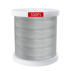 China Tolerance ±1% 7x7 Rail Hanging Rope 1/8 inch T316 Stainless Steel Marine Wire Rope factory
