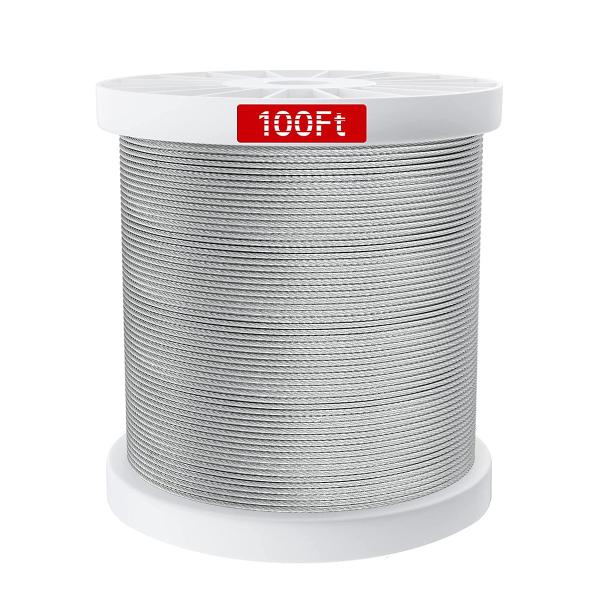 Tolerance ±1% 7x7 Rail Hanging Rope 1/8 inch T316 Stainless Steel Marine Wire
