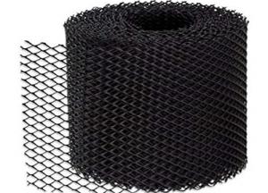 China Black Coated Leaf Guard Gutters , Small Holes Metal Gutter Guard 500mm Width factory