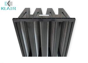 China Carbon Cloth V Type Combined High Efficiency Air Filter Plastic Frame Pleated factory