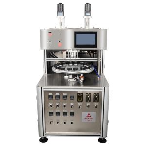China 20-40pcs/Min Cosmetic Cream Filling Machine Two Color Screw Filling Machine factory