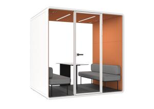 China DDP Ship To Door Working Pods Isolated Noise Booth Easy Assembly For Airports Mobile Quiet Cabin factory
