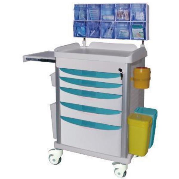 China ABS Anesthesia Medical Mobile Carts Crash Trolley Equipment With Drawers factory