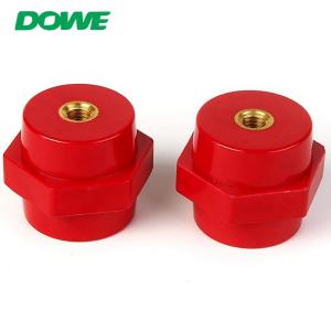 China Red Hexagonal Busbar Support Insulator Wire Holder Low Voltage M8 20mm factory