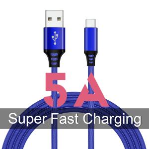 China 5A Smart Type C Cloth Braided Cable for Android Phone Charge Data Sync factory