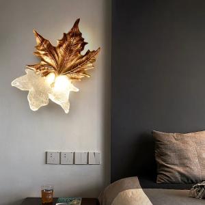 China Maple Leaf Contemporary Wall Sconces For Living Room ODM 220V factory