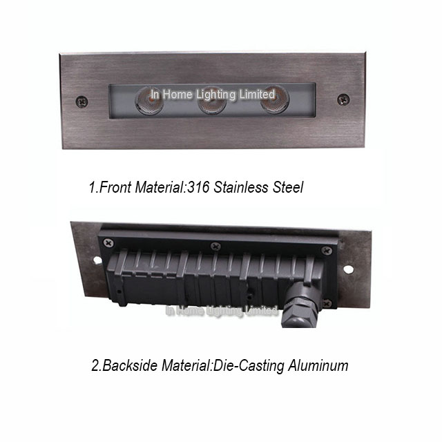 Super Brightness LED Underground Light With Pressure-Resistent Stainless Steel Front Cover 3 W