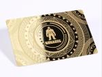 13.56mhz Metal Business Cards / Stainless Steel CR80 Plated Gold Member Card