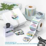 Holographic Round Thermal Label Stickers Circle 2 Inch Printable Rainbow Thermal