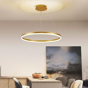 China Aluminium Acrylic Modern Ceiling LED Ring Chandelier Lighting For Dining Room factory