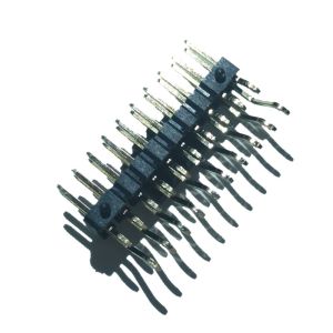 2 Pin Header Connector Male Right Right Angle / SMT Type PA9T With POST / CAP