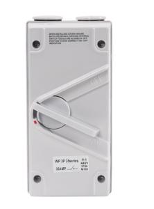 China 3P 440V HSP3-63-3 Outdoor Waterproof Isolator Switch 3 Pole 63A Weather Protected Switch factory