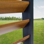Modern Aluminum Terrace Canopy Roof Louvered Arbours Rot Proof Wooden Coated