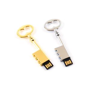 China 128GB Metal Key Flash Drive Conform US Standard Silver And Gold Shiny Retro USB factory